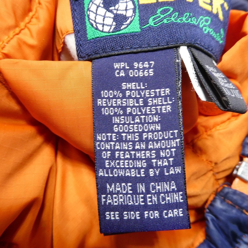 Eddie Bauer EBTEK Vest Mens 2XLT Blue Orange Down Puffer Reversible Ski Outdoor - Picture 7 of 15